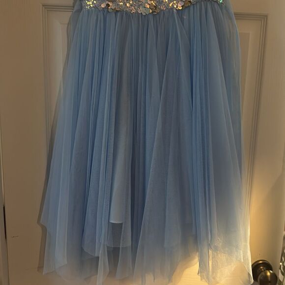 NWT Justice Girls SZ 12 Charming Light Blue Sequin Dress Retail $60 - Picture 6 of 8